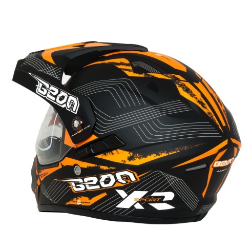 Шлем кроссовый BEON B-600 MATT-BLACK ORANGE